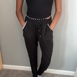 Black stripe joggers